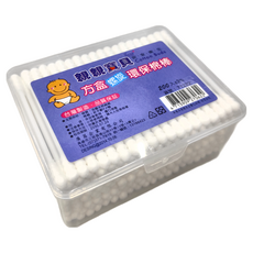 親親寶貝 方盒螺旋環保棉棒, 200入, 200支, 6盒