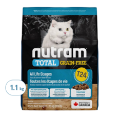 nutram 全齡貓 無穀全能天然乾飼料, 鮭魚 + 鱒魚, 1.13kg, 1袋