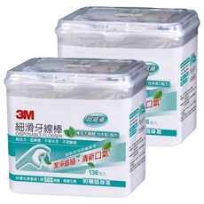3M 細滑牙線棒 薄荷木糖醇, 136支, 2盒