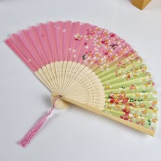 外國人禮物 花與蝴蝶手藝鏤空絲綢扇子, 1個, QD_06_07 組合色