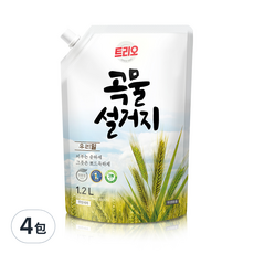 Trio 穀物蔬果碗盤洗潔精補充包, 1.2L, 4包