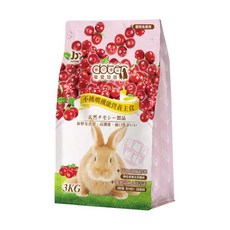 doter 寵愛物語 蔓越莓風味 寵愛兔, 不挑嘴機能營養主食, 添加絲蘭精華, 維他命C & 花青素, 3kg, 1袋