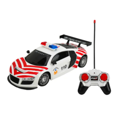 無線遙控1:18台灣警車，精緻尾翼設計，仿真輪胎，前後車燈會亮, 紅白國道警車, 1個