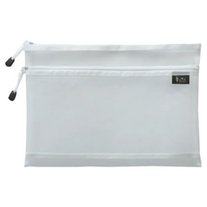 Sunny 三瑩文具 手作之雙層網狀收納袋 A4尺寸 尼龍材質 340x230mm, 340 × 230mm, 白色
