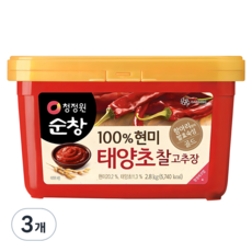 청정원순창 100% 현미 태양초 찰고추장, 2.8kg, 3개