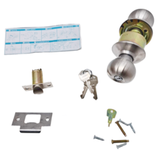LOCWARE 廣安牌 喇叭鎖 Set, C9600 房門鎖 適用客廳/辦公室/臥室, 顏色:磨砂銀, 適用門厚: 30mm~45mm, 1組