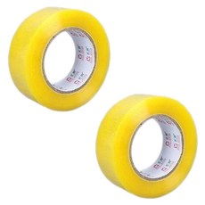 아뜰라임 박스 포장 테이프 6cm x 110m, 2개, 노란색 투명