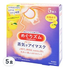 Kao 花王 MegRhythm 美舒律 蒸氣眼罩, 完熟柚子香, 5枚入, 5片, 5盒