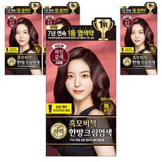 리엔 흑모비책 새치염색 크림, 와인갈색, 4개