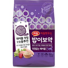 밥이보약 전연령 걱정없는 헤어볼 고양이 건식사료, 헤어볼 예방, 3.4kg, 1개