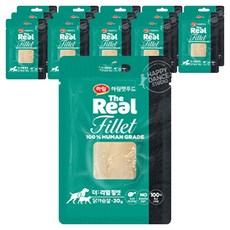 하림펫푸드 전연령 반려동물 더리얼 필렛 간식, 닭가슴살, 30g, 15개