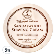 Taylor of Old Bond Street 經典檀香 刮鬍膏, Sandalwood Shaving Cream 150g, 5罐