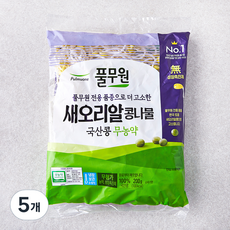 풀무원 국내산 무농약 인증 새오리알 콩나물, 200g, 5개