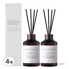 에이센트 네이처 실속형 디퓨저, 시그니처솝, 200ml, 4개