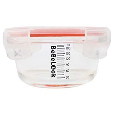 Bebelock 副食品玻璃密封保鮮盒 4個, 240毫升, 透明, 240ml