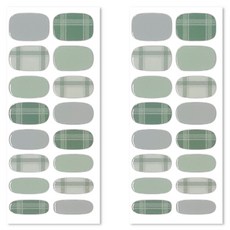벨랑시 리얼 젤 네일 스트립 베이직 네일스티커 16p, 그린그레이타탄, 2개