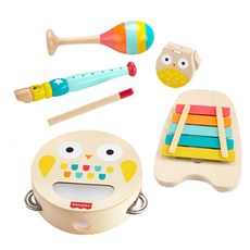 Fisher-Price 費雪 木製5合1樂器組，2歲以上兒童適用, 樂器組, 1組