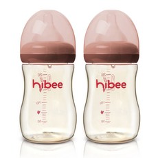 하이비 PPSU 젖병 300ml x 2p, S(0개월이상), 브라운, 2개