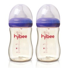 하이비 PPSU 젖병 300ml x 2p, L(6개월이상), 퍼플, 2개