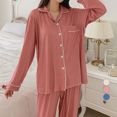 아피나르 여성용 피치기모 소프트터치 파자마 세트