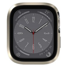 SwitchEasy Modern Hybrid 9H鋼化玻璃鋁合金保護殼，適用於Apple Watch 9/8/7 (45mm)，鈦色，提供全方位保護, Apple Watch 9/8/7(45mm), 1個