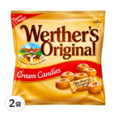 Werther's Original 道地的偉特 鮮奶油糖，香醇濃郁，不黏牙，奶蛋素食可食用, 90g, 2袋