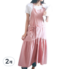 아뚜 화방 꽃가게 바리스타 공방 앞치마, 핑크, 2개