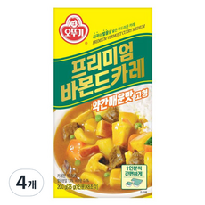 오뚜기 프리미엄 바몬드 카레 고형 약간 매운맛, 200g, 4개