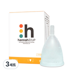 한나컵 생리컵 + 파우치 랜덤 발송, 소형, 3세트