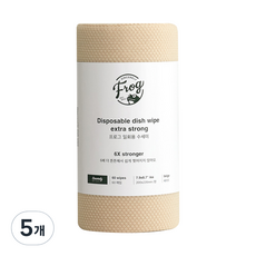 프로그 일회용 수세미 엑스트라 스트롱 60p, 베이지, 60개입, 5개