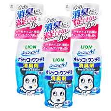 LION 獅王 寵物廁 99.9%異味消臭噴物劑 犬用, 99.9%強烈除臭, 植物性消除菌成份, 寵物舔到也安全, 300ml, 3瓶