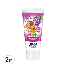 Smiling 百齡 雙氟防蛀兒童牙膏, 安全溫和配方 專利益生菌 添加木醣醇 雙重氟配方 含氟量達1000PPM 低泡沬設計, 70g, 2條