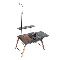 GOOUT SPRINGHILL 春山 幻影IGT桌配件, Black, Wood grain Brown
