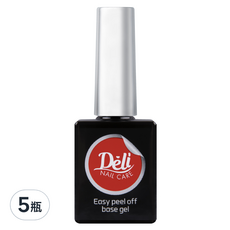 Deli Beauty 輕鬆卸甲可剝式美甲底層凝膠 10ml, 透明, 5瓶