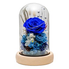 永生花 永生花燈, 教師節禮物 情人節禮物, 黑色禮盒&手提紙袋, 款式二 藍色
