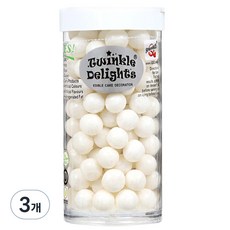 트윙클딜라이트 화이트 펄 스프링클 원형 8mm, 70g, 3개