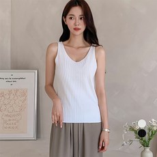 afinar 女款日常V領羅紋背心針織衫