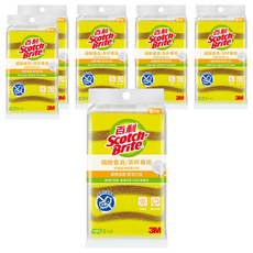 3M Scotch-Brite 百利 好握型海綿菜瓜布 小黃海綿 細緻餐具/茶杯專用, 5片, 6包