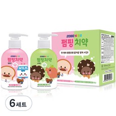 2080 키즈 펌핑치약 멜로우 220g + 2080 키즈 펌핑치약 스위트 220g 세트, 6세트