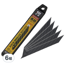 SDI 手牌 黑銳30度小美工刀片 K361C 6組入 合金鋼材 裁切刀片, 6組, 30度