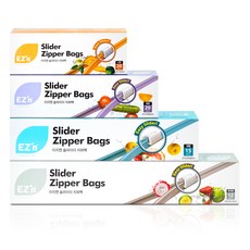 EZn이지엔 슬라이더 지퍼백 특대형 12매 + 대형 15매 + 중형 20매 + 소형 20매 4종 세트, 혼합, 1세트