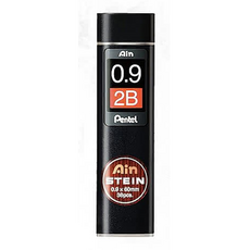 Pentel 飛龍文具 Ain 筆芯 0.9 x 60mm 36支裝 HB B 2B, 12個