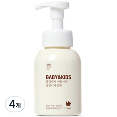 살림백서 베이비 앤 키즈 버블 아기 엉덩이 세정제, 300ml, 4개