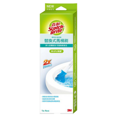 3M Scotch-Brite 百利 替換式馬桶刷 除菌抗汙清潔型 1柄 + 4刷頭, 1盒