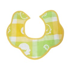 PiYOPiYO 黃色小鴨 360度雲朵圍兜, 六層紗布 全方位圍兜/口水兜, 台灣製造, 34.5 x 32cm, 黃色