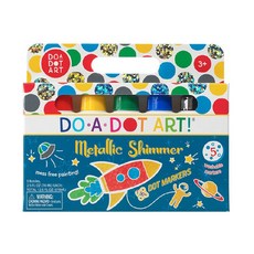 DO-A-DOT ART 點點畫筆 Set 5支入, 歐美安全認證 安全無毒, 獨特筆管設計 傾倒不溢出, 防滑易抓握 速乾易使用, 亮粉金屬色, 1盒