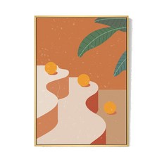 Boluo 菠蘿選畫所 幾何 • 階梯與球 掛畫, 40 x 30cm, 木色