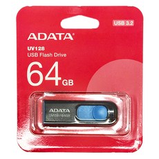 ADATA 威剛 隨身碟 UV128 藍色, 64GB, 1個