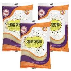 台糖 貳號砂糖, 琥珀色結晶, 蔗糖, 烘焙必備, 1公斤, 1kg, 3包