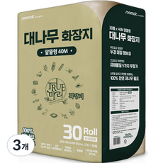 수목제지 2겹 대나무 화장지 40m, 30롤, 3개